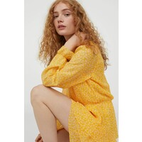 H&M Szyfonowa sukienka 0863665003 Żółty/Białe kwiaty