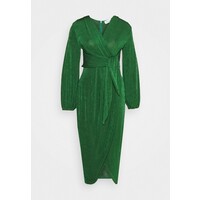 Closet TWIST FRONT LONG SLEEVE WRAP DRESS Sukienka letnia dark green CL921C0OP