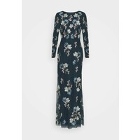 Maya Deluxe LONG SLEEVE FLORAL EMBROIDERED MAXI WITH OPEN BACK Suknia balowa navy M2Z21C06W