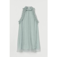 H&M Trapezowa sukienka z falbanką 0929598001 Miętowozielony