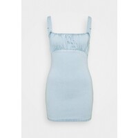 Missguided Petite RUCHED BUST MINI DRESS Sukienka letnia light wash blue M0V21C09V