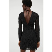 H&M Koronkowa sukienka w serek 0916417001 Czarny