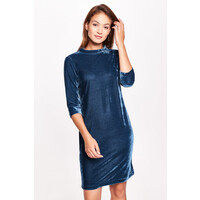 Quiosque Welurowa niebieska sukienka ze stójką 4KP006801