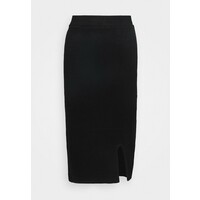 Anna Field Knit midi skirt with slit Spódnica ołówkowa black AN621B09F