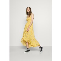 Hollister Co. HI-LOW SMOCKED MIDI DRESS Długa sukienka yellow H0421C02F