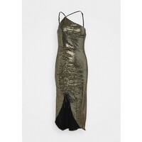 Missguided GOLD SEQUIN RUCHED DETAIL MIDI DRESS Sukienka koktajlowa bronze M0Q21C1S7