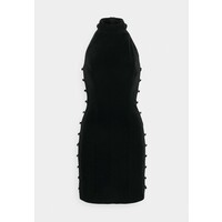 Missguided HIGH NECK BUTTON SIDE MINI DRESS Sukienka etui black M0Q21C1SC