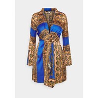 Missguided KNOT FRONT SCARF PRINT DRESS Sukienka letnia blue M0Q21C1Q5