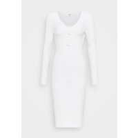 Missguided LACE UP DETAIL MIDI DRESS Sukienka dzianinowa white M0Q21C1T3