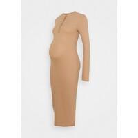 Missguided Maternity POPPER H NECK DRESS Sukienka etui brown M5Q29F00K