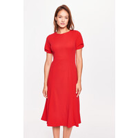 Quiosque Długa czerwona sukienka z krótkim rękawem 4KT005601