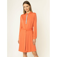 Calvin Klein Sukienka koszulowa Belted Placket K20K201719 Pomarańczowy Regular Fit