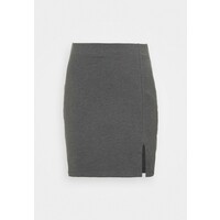 Even&Odd Basic mini skirt with slit Spódnica mini mottled dark grey EV421B095