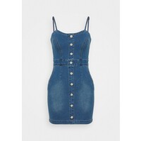 Missguided Petite BUTTON DETAIL STRETCH MINI DRESS Sukienka jeansowa light blue M0V21C0GF