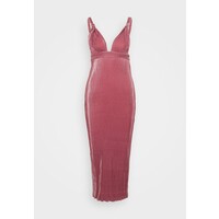 Missguided VELVET PLISSE KNOT STRAP DETAIL Sukienka koktajlowa dark pink M0Q21C1SY
