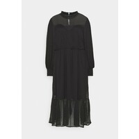 Simply Be DOBBY SPOT TIERED MIDI DRESS Sukienka letnia black SIE21C05P