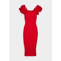 Missguided Petite PUFF ORGANZA SLEEVE MIDAXI DRESS Sukienka letnia red M0V21C0HT