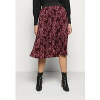 CAPSULE by Simply Be FLORAL PLEAT MIDI SKIRT Spódnica trapezowa berry CAS21B00S