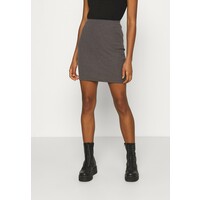 Even&Odd Basic mini ribbed skirt Spódnica ołówkowa mottled dark grey EV421B0A0