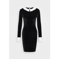 Missguided Tall EXAGGERATED COLLAR VELOUR DRESS Sukienka etui black MIG21C09I
