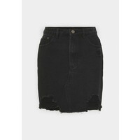 Missguided RIPPED MINI SKIRT Spódnica jeansowa black M0Q21B0C6