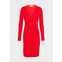 Diane von Furstenberg NEW LINDA Sukienka dzianinowa pop red DF221C02K