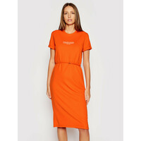 Calvin Klein Sukienka codzienna Logo K20K202805 Pomarańczowy Regular Fit