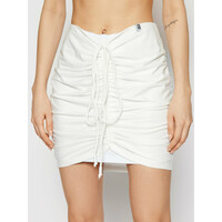 LaBellaMafia Spódnica mini 21456 Biały Slim Fit