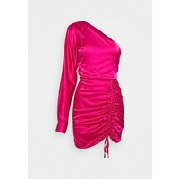 Missguided ONE SHOULDER RUCHED MINI DRESS Sukienka koktajlowa hot pink M0Q21C1UQ