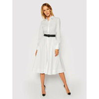 KARL LAGERFELD Sukienka koszulowa Poplin 206W1300 Biały Regular Fit