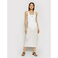 Calvin Klein Swimwear Sukienka plażowa KW0KW01355 Biały Regular Fit