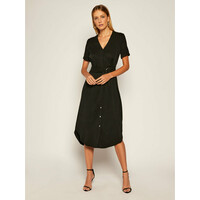 Calvin Klein Sukienka codzienna Tencel Ss Wrap K20K202182 Czarny Regular Fit