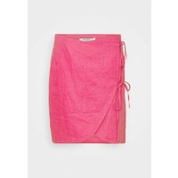 NA-KD OVERLAP LINEN SKIRT Spódnica mini pink NAA21B05E