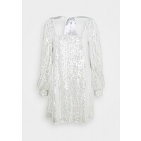 Missguided Petite BALLOON SLEEVE TIE BACK DRESS Sukienka koktajlowa silver M0V21C0EJ