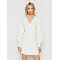 NA-KD Sukienka koszulowa 1018-006777-0001-580 Biały Slim Fit