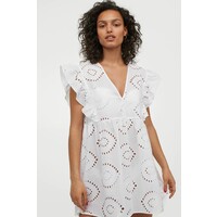 H&M Bawełniana sukienka plażowa 0919660002 Biały