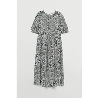 H&M Sukienka do połowy łydki 0852374001 Biały/Czarny wzór