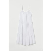 H&M Kreszowana sukienka z bawełny 0862167001 Biały
