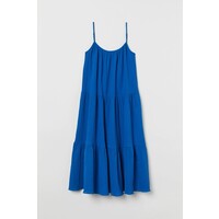 H&M Kreszowana sukienka z bawełny 0862167001 Jaskrawoniebieski
