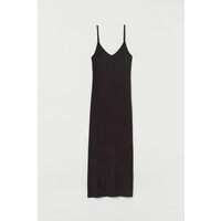 H&M Sukienka z dżerseju w prążki 0750409002 Czarny