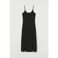 H&M Sukienka z dekoltem w serek 0753802006 Czarny/Białe kropki