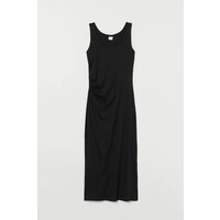 H&M Drapowana sukienka z dżerseju 0765996001 Czarny