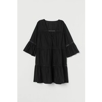 H&M Bawełniana sukienka plażowa 0812668002 Czarny