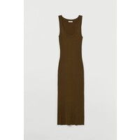 H&M Sukienka w prążki 0732671001 Ciemna zieleń khaki