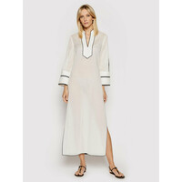 Tory Burch Sukienka plażowa Color-Blocked 84553 Biały Regular Fit