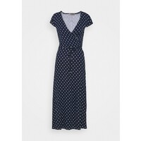 Anna Field Short sleeves wrap belted maxi dress Długa sukienka dark blue/white AN621C1N6