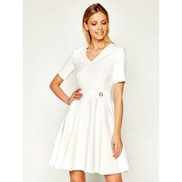 Trussardi Sukienka koktajlowa Technical 56D00362 Biały Regular Fit