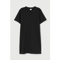 H&M Bawełniana sukienka T-shirtowa 0841434003 Czarny