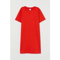 H&M Bawełniana sukienka T-shirtowa 0841434002 Pomarańczowoczerwony