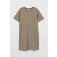 H&M Bawełniana sukienka T-shirtowa - 0841434022 Ciemny szarobeżowy